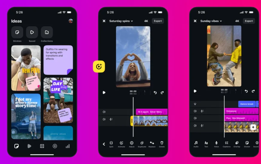 Instagram Edits app update with sticky notes and filters